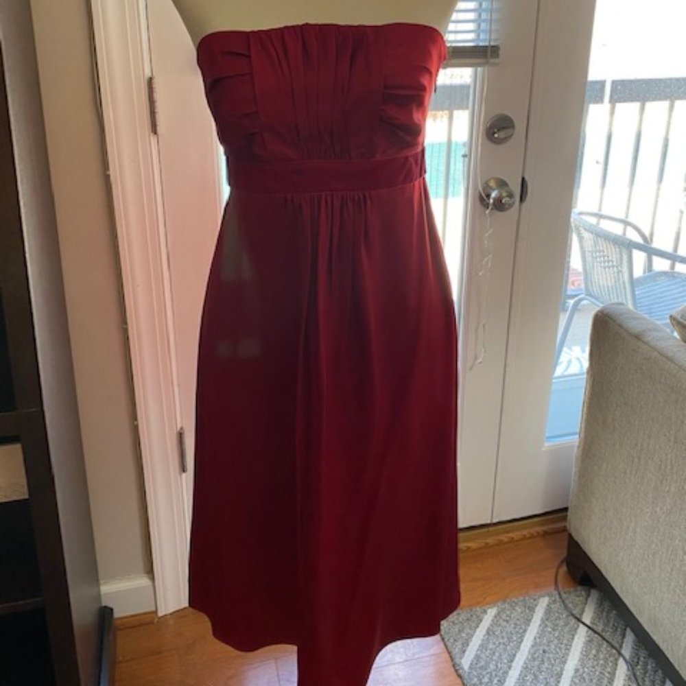 Red Midi Satin Dress